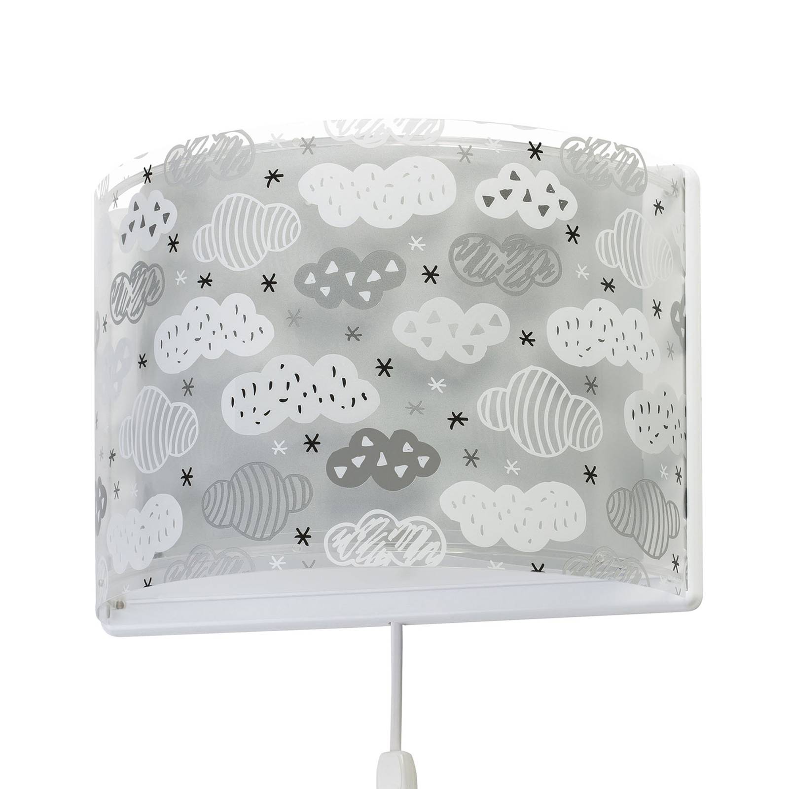 Vägglampa för barnrum Clouds i grått