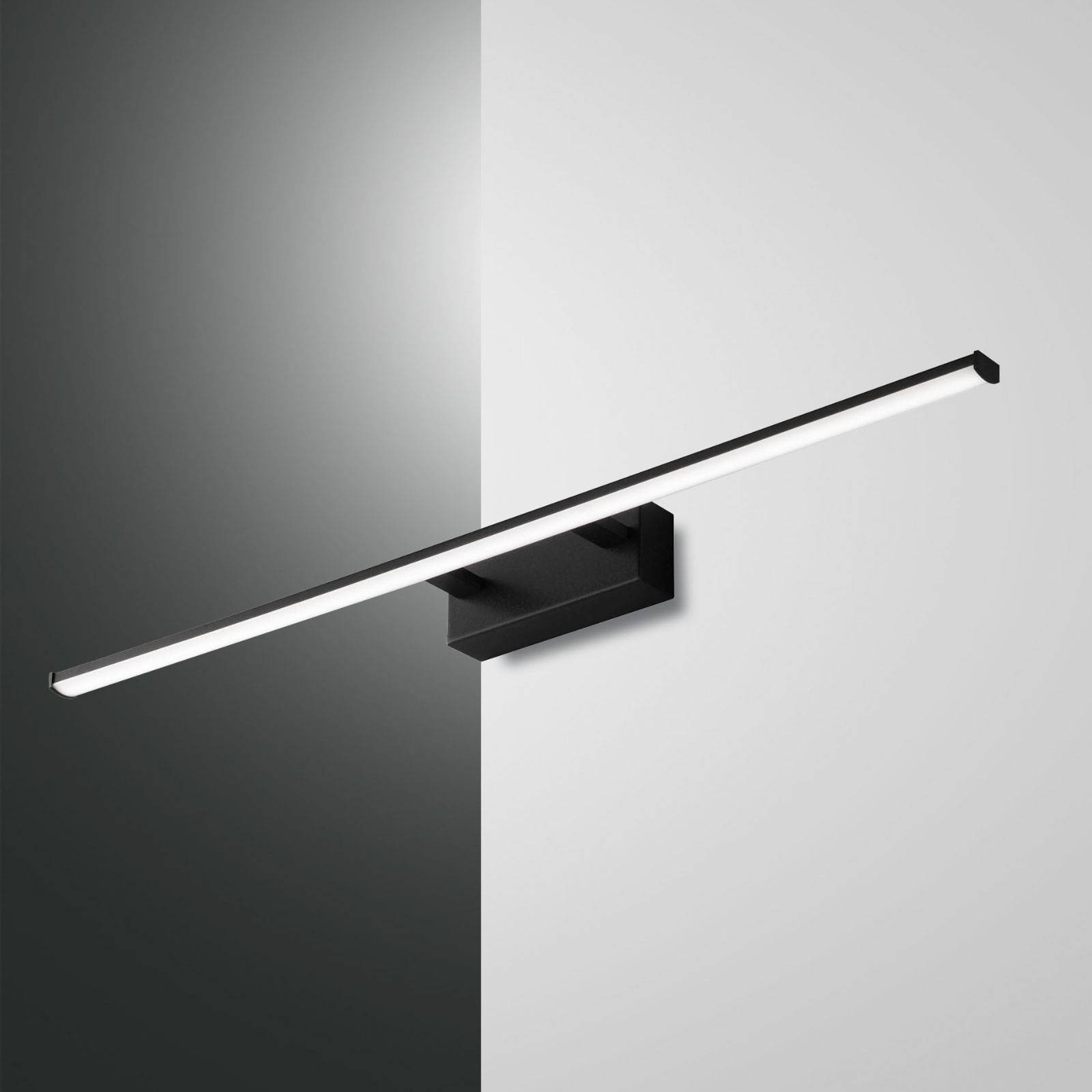 LED-vägglampa Nala, svart, bredd 75 cm