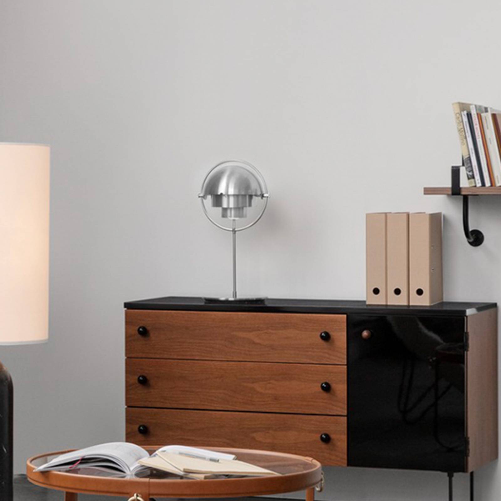 GUBI Multi-Lite bordslampa krom/krom