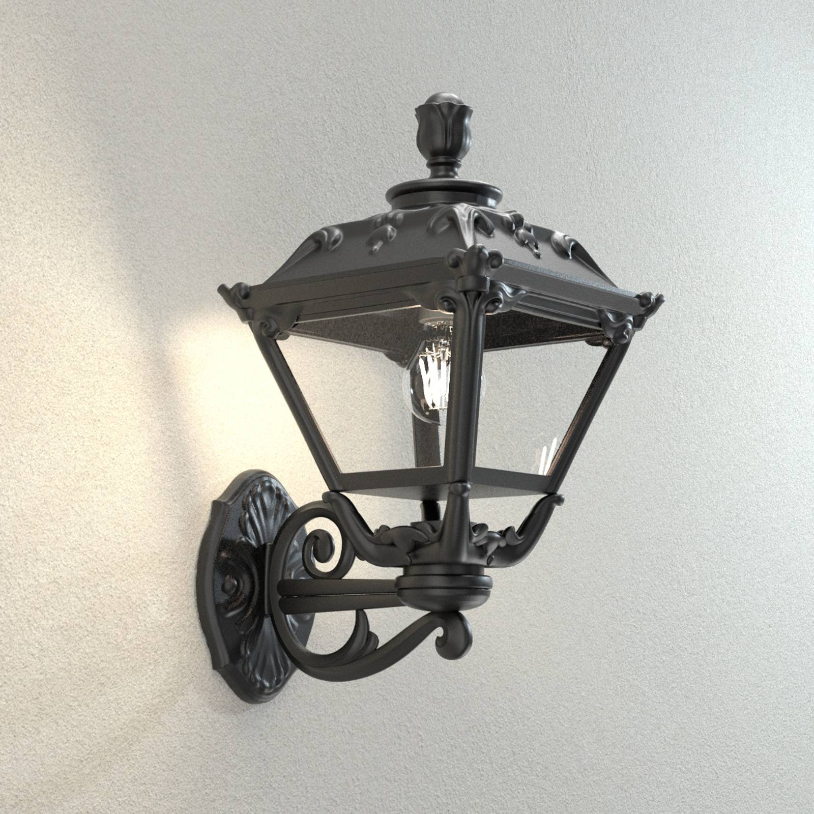 Vägglampa Golia för utomhus, svart, klar 2 700 K