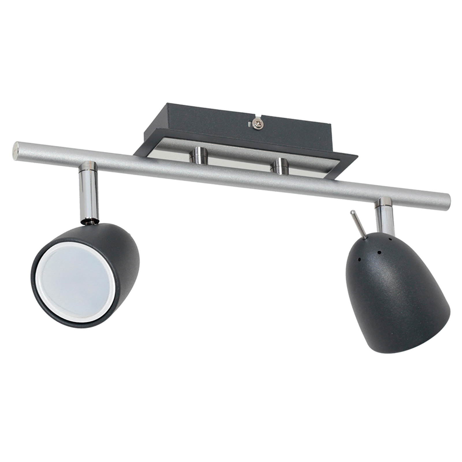 Taklampa Taylow, svart/krom, 2 lampor