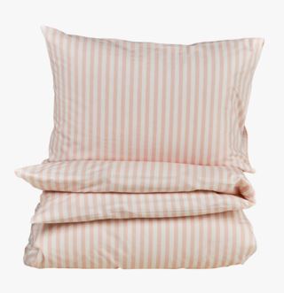 Classic stripe påslakanset rosa