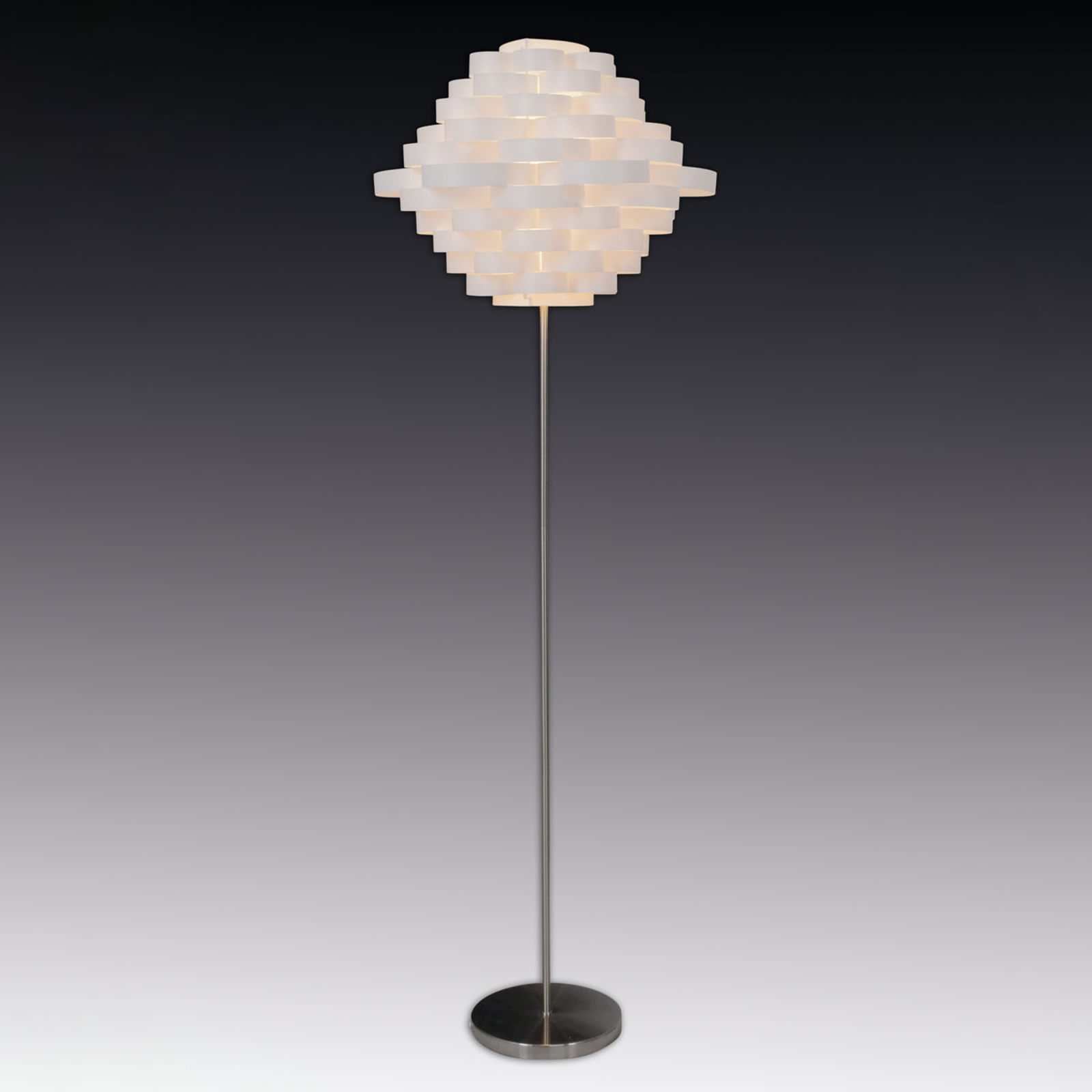 Golvlampa White med skärm av runda skivor