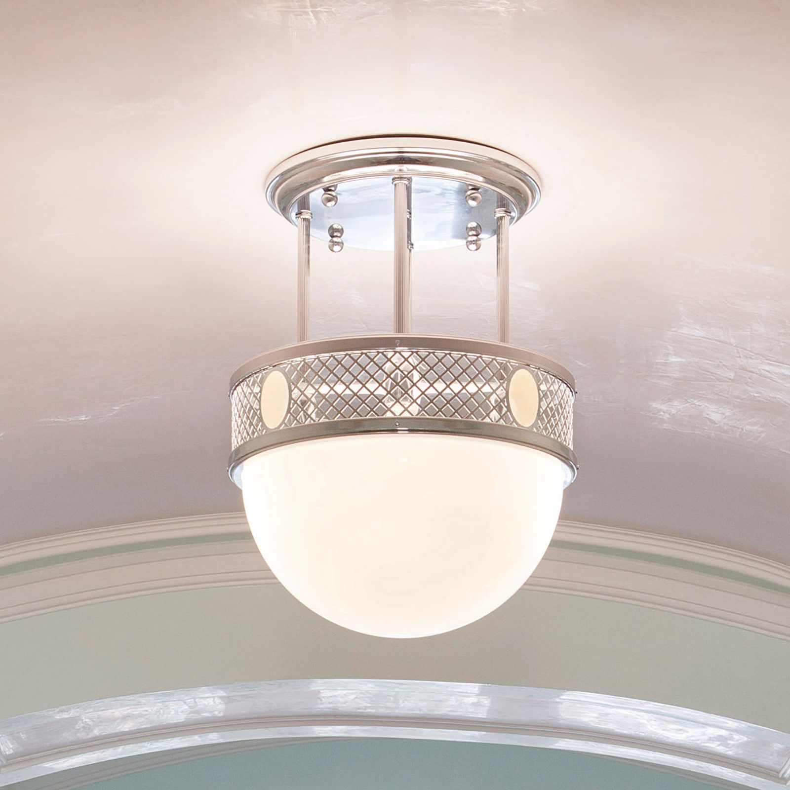 Atmosfär i jugendstil - taklampa ALT WIEN, nickel