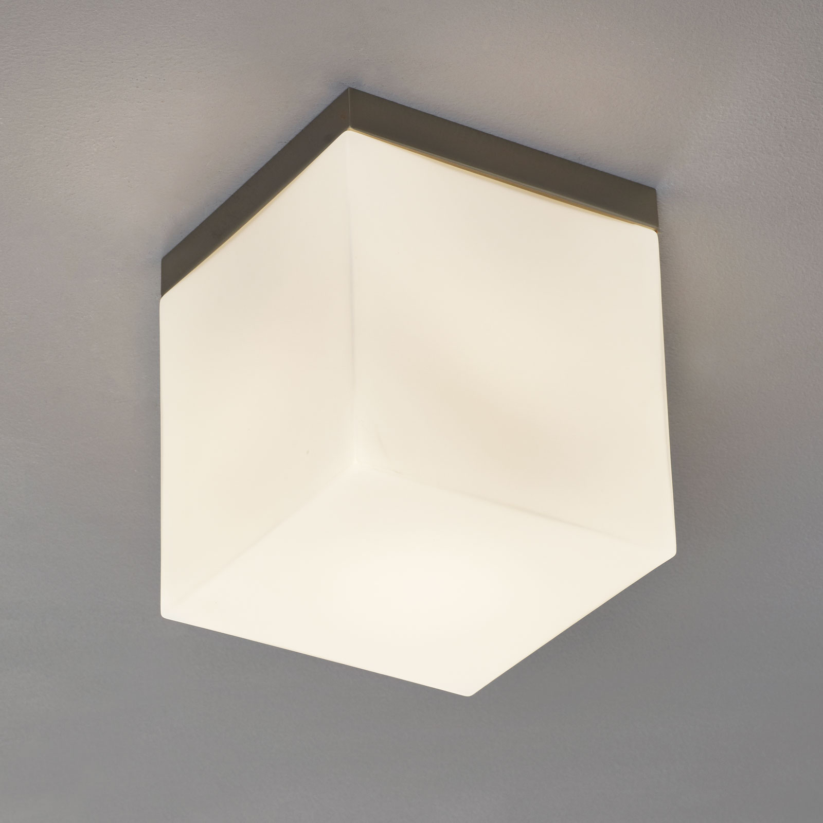 Taklampa Livia av glas, 20 cm, vit