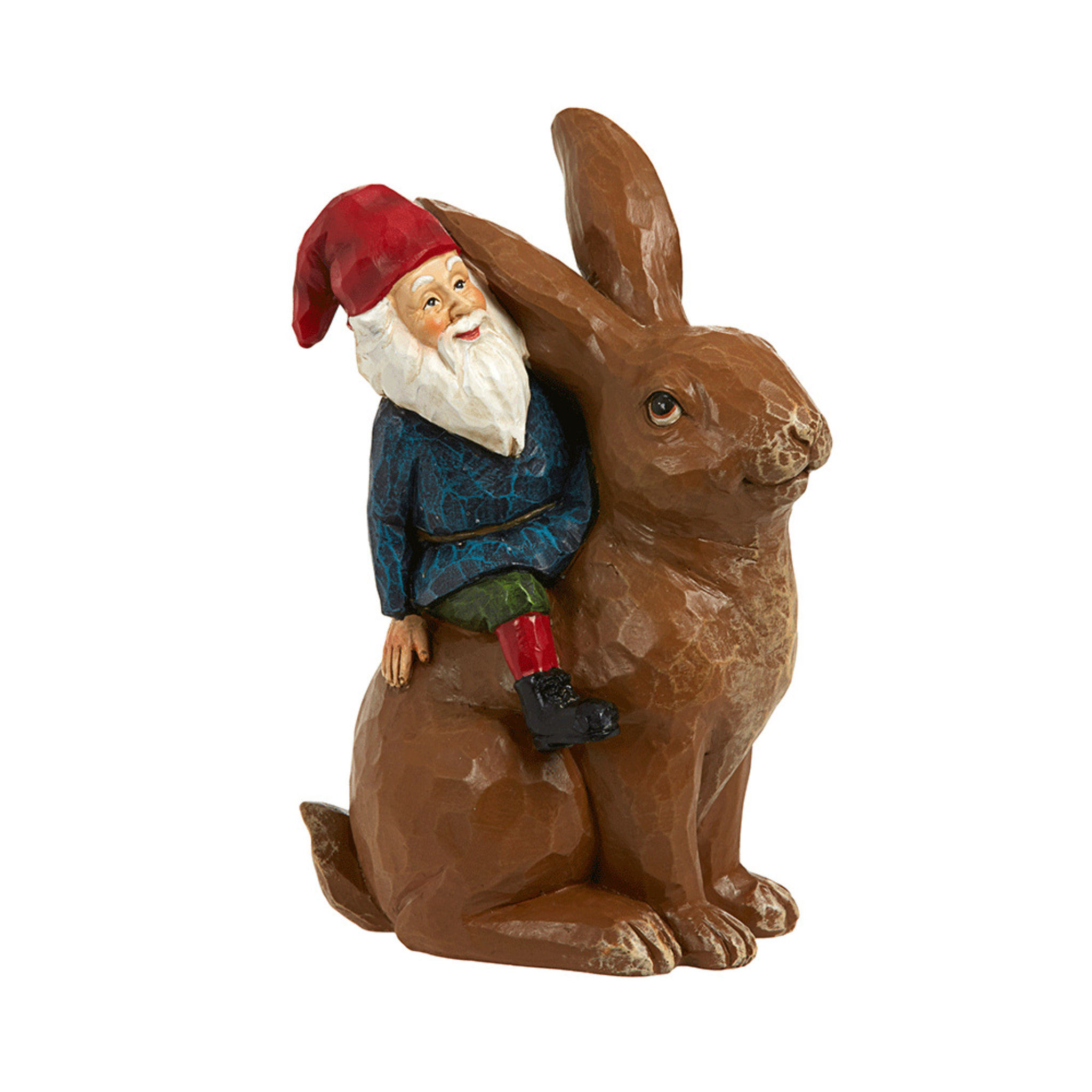 Juldekoration tomte & kanin, 16 cm