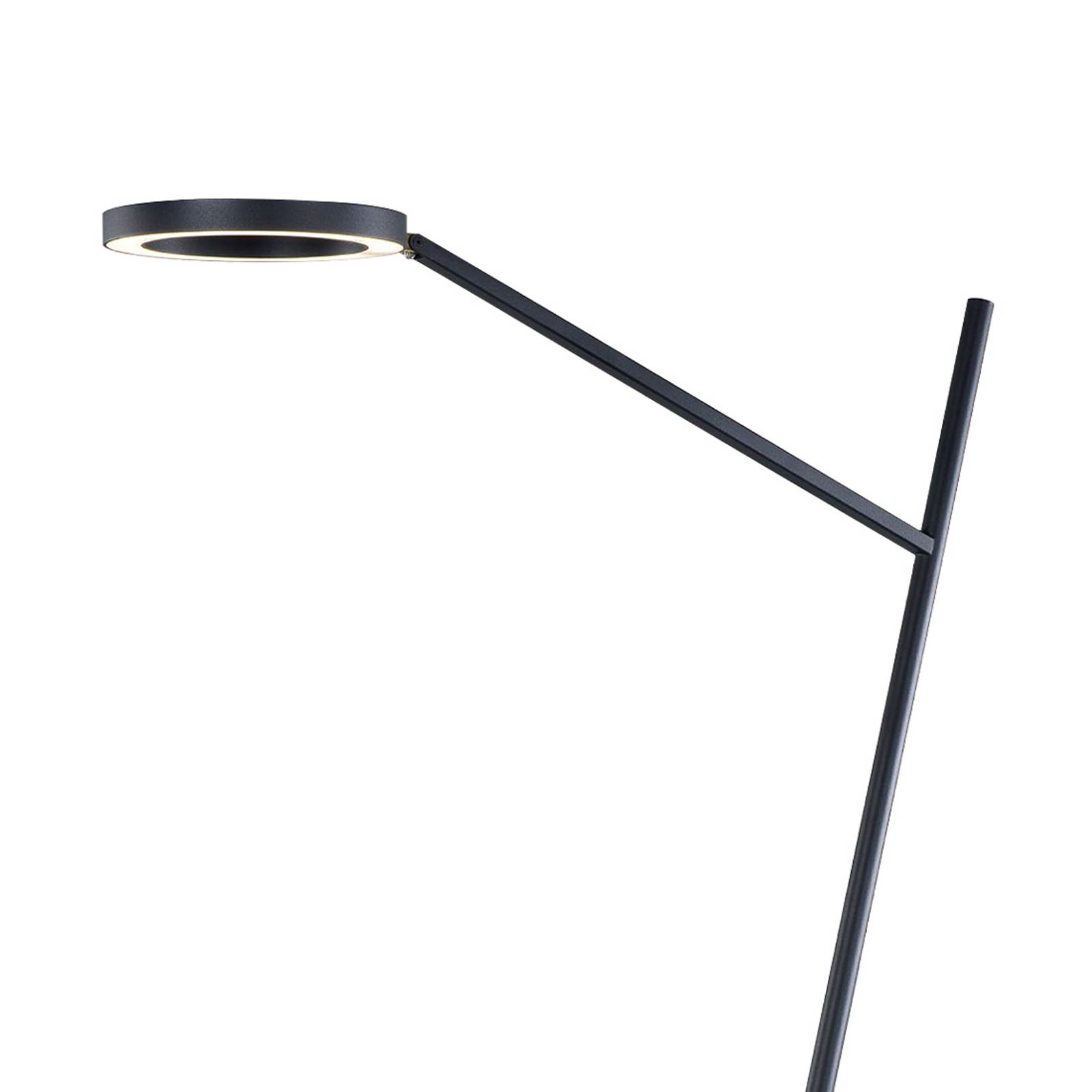 Lucande Nimbe LED-golvlampa, svart, dimmer