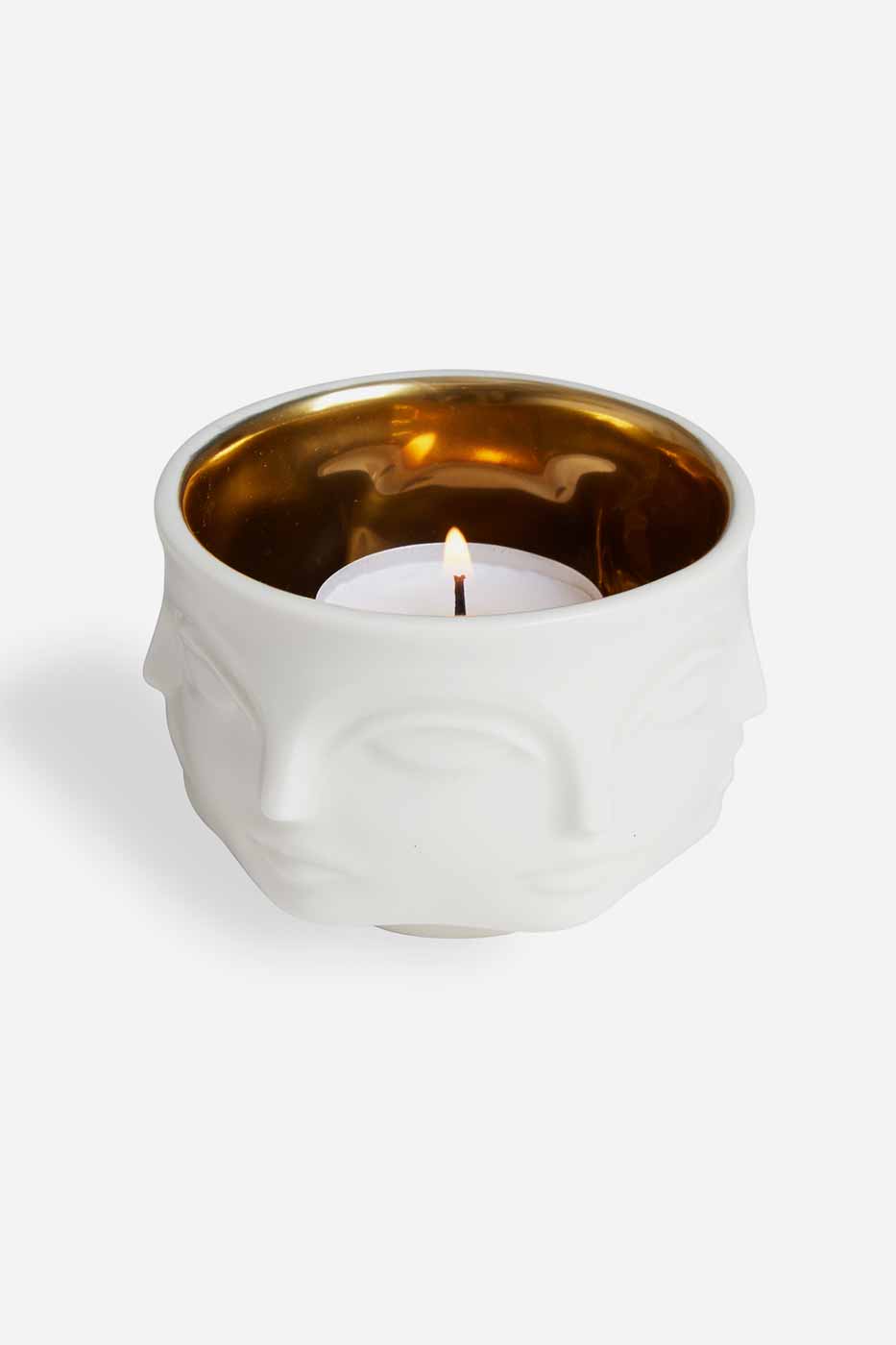 Ljuslykta Muse 7 cm guld