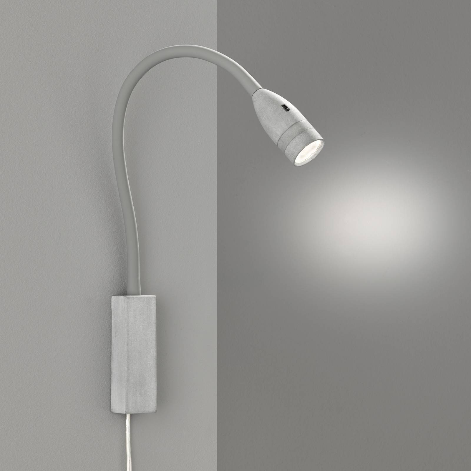 LED-vägglampa Sten med geststyrning, grå