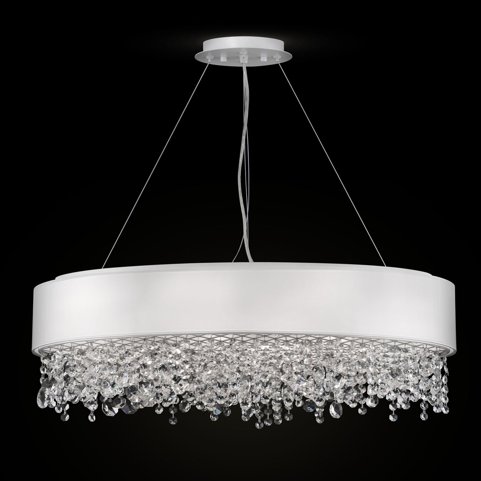 Oval textilpendellampa Manfred