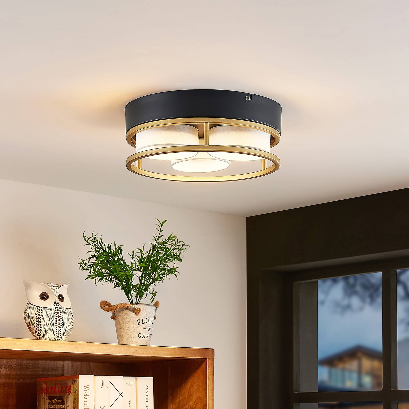 Lindby Bymera LED-taklampa rund, 3 lampor