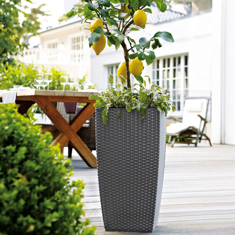 Självvattnande kruka Casa Mesh Planter, granit