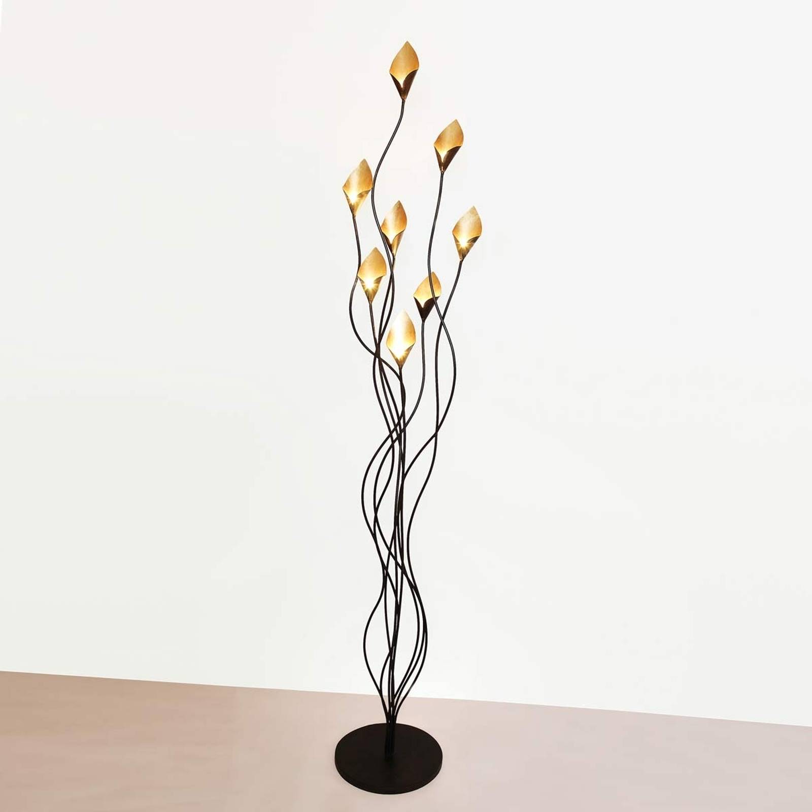 LED-designgolvlampa Calamaro, 8 lampor