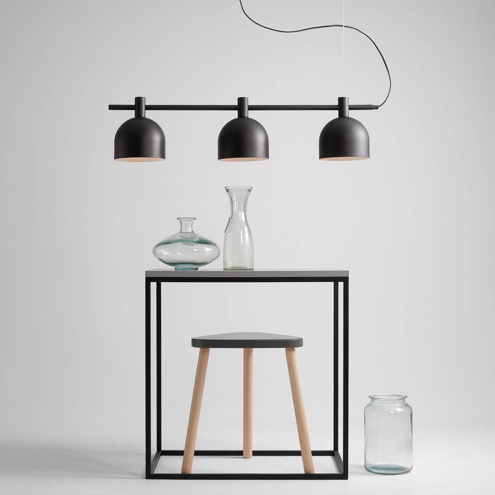 Taklampa 976, 3 lampor, svart