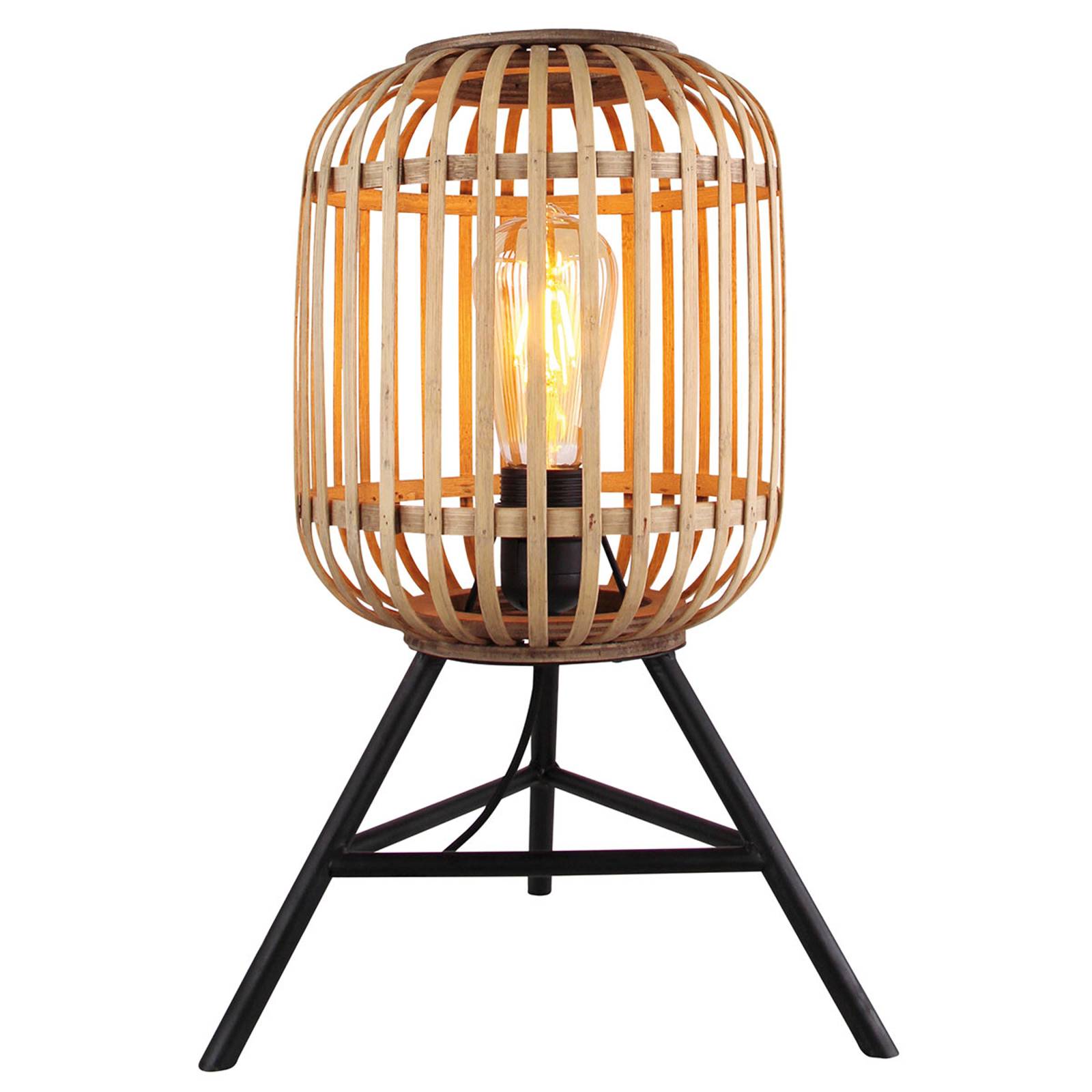 Bordslampa Malacca med träskärm