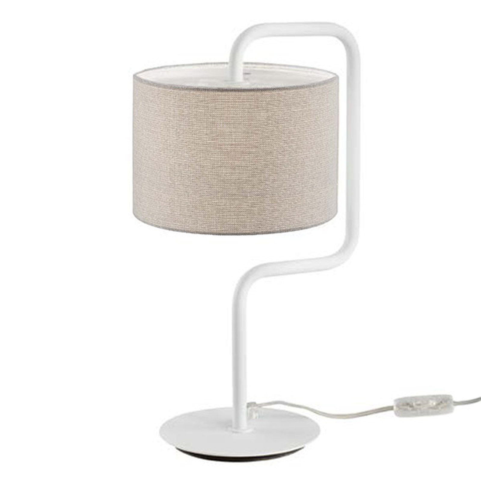 Bordslampa Morfeo skärm textil creme