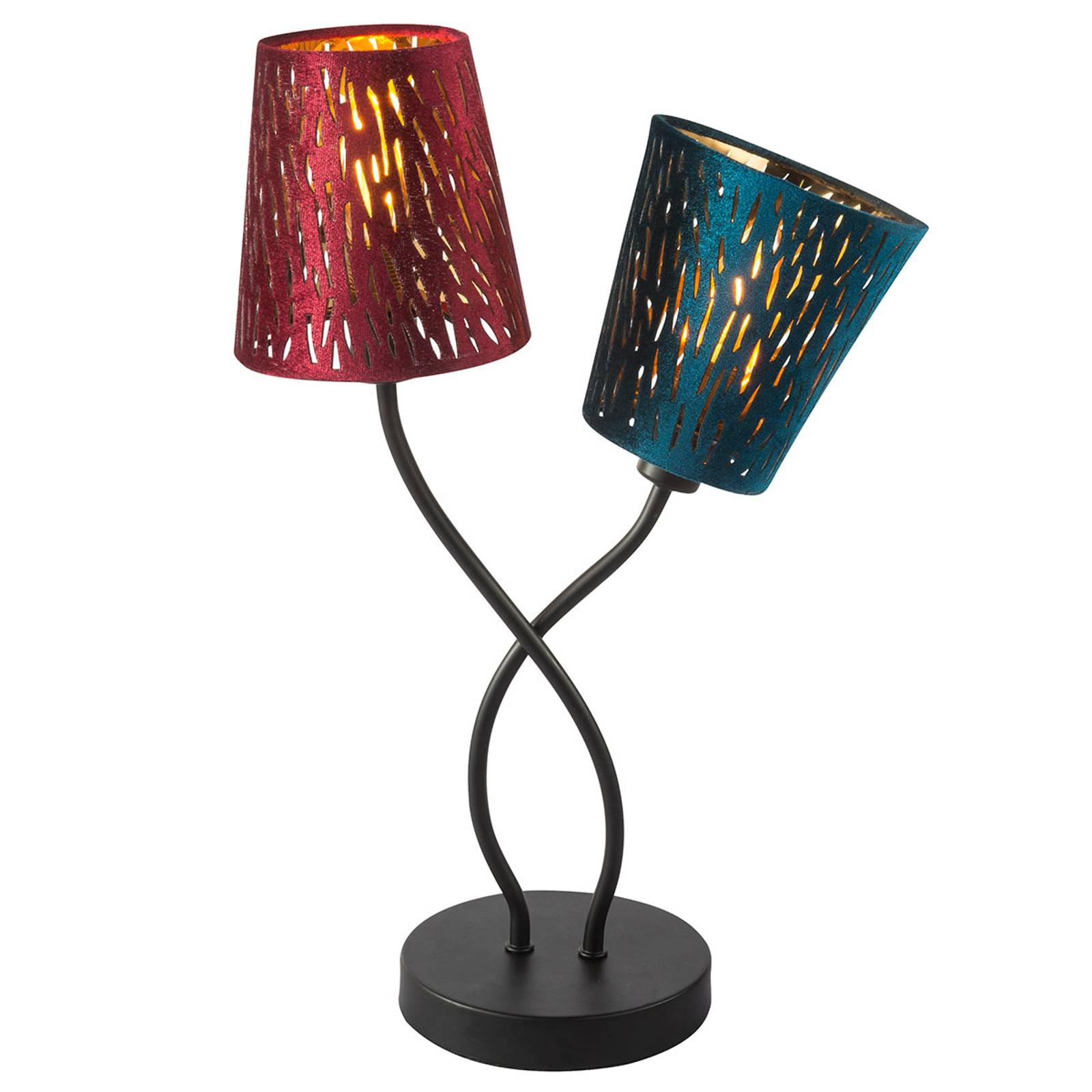 Ticon – bordslampa med två färgade skärmar