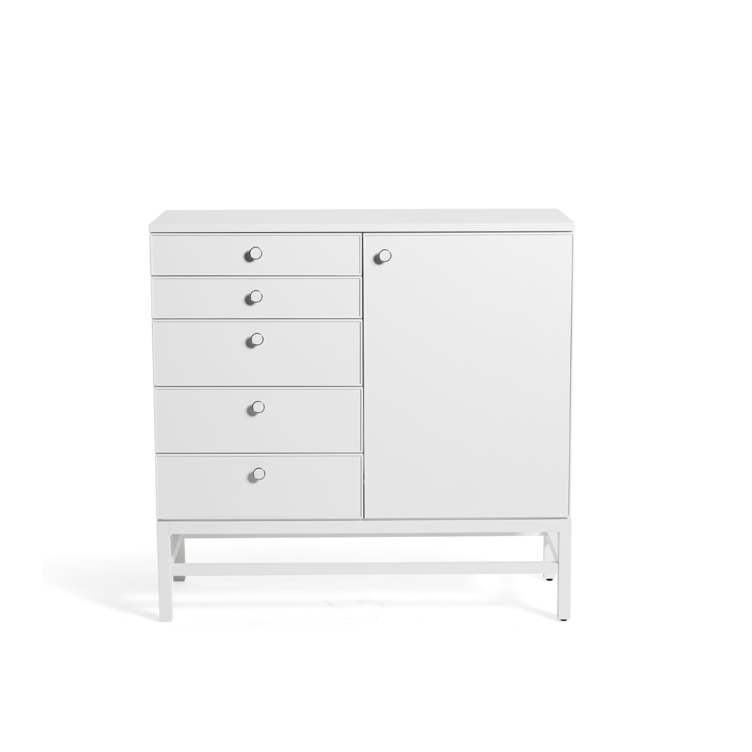Aztek sideboard 5 lådor 1 dörr vit, Mavis