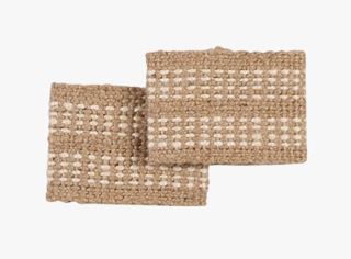 Jute stripe 2-pack servettringar natur