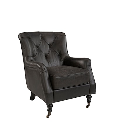 DESSAU Armchair leather black