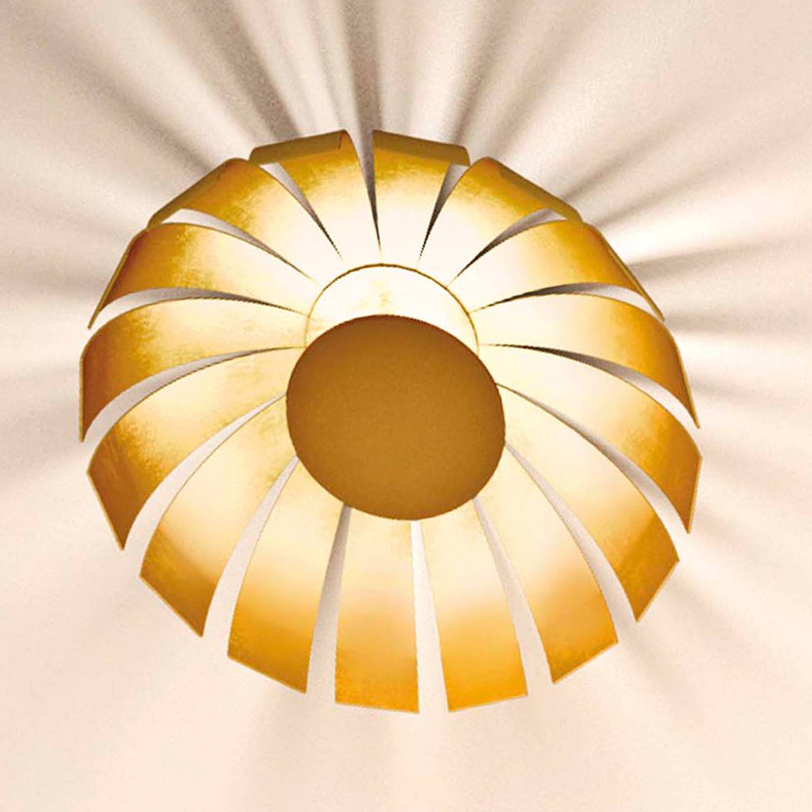 Förgylld LED-designertaklampa Loto, 33 cm