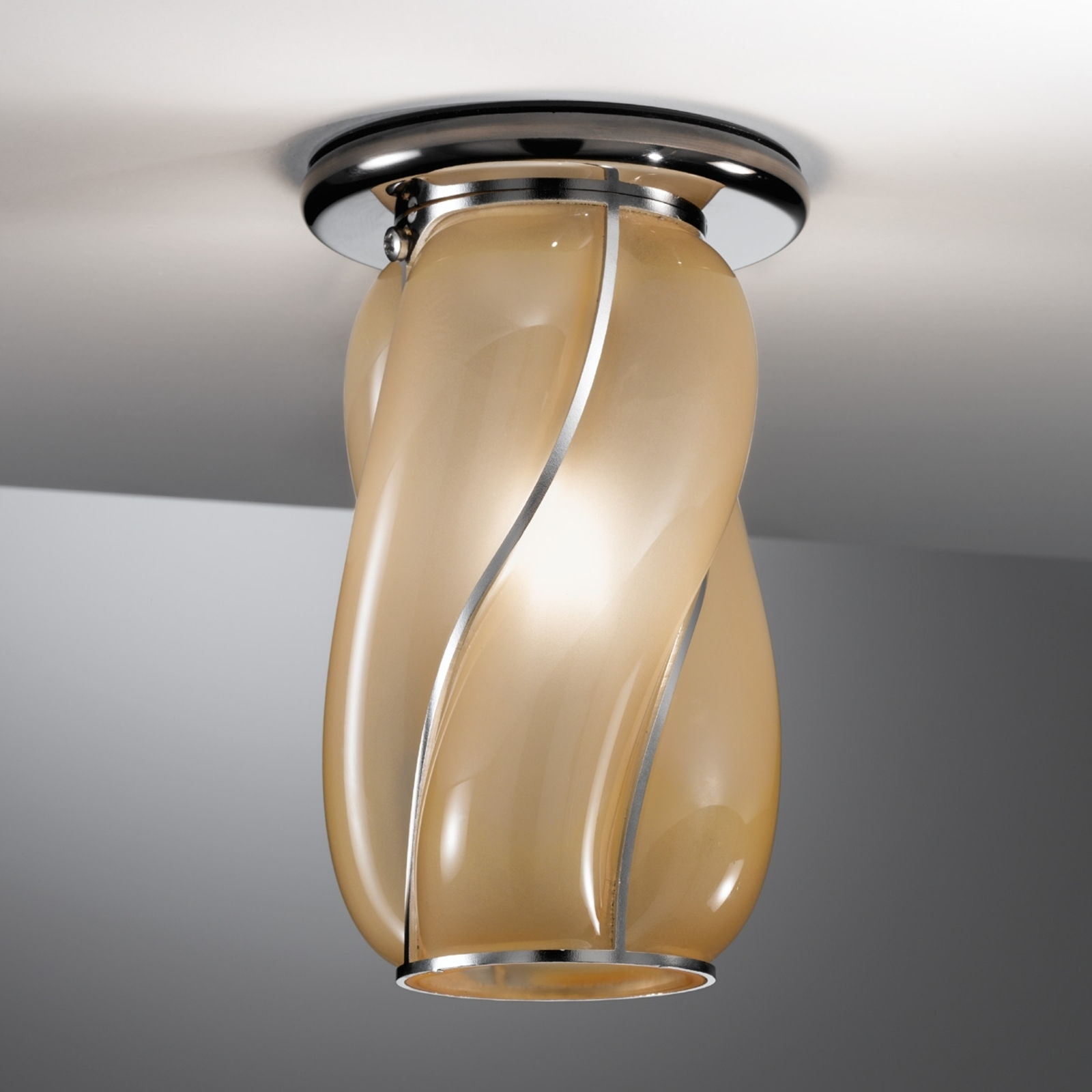 Bärnstensfärgad taklampa Orione, ränder