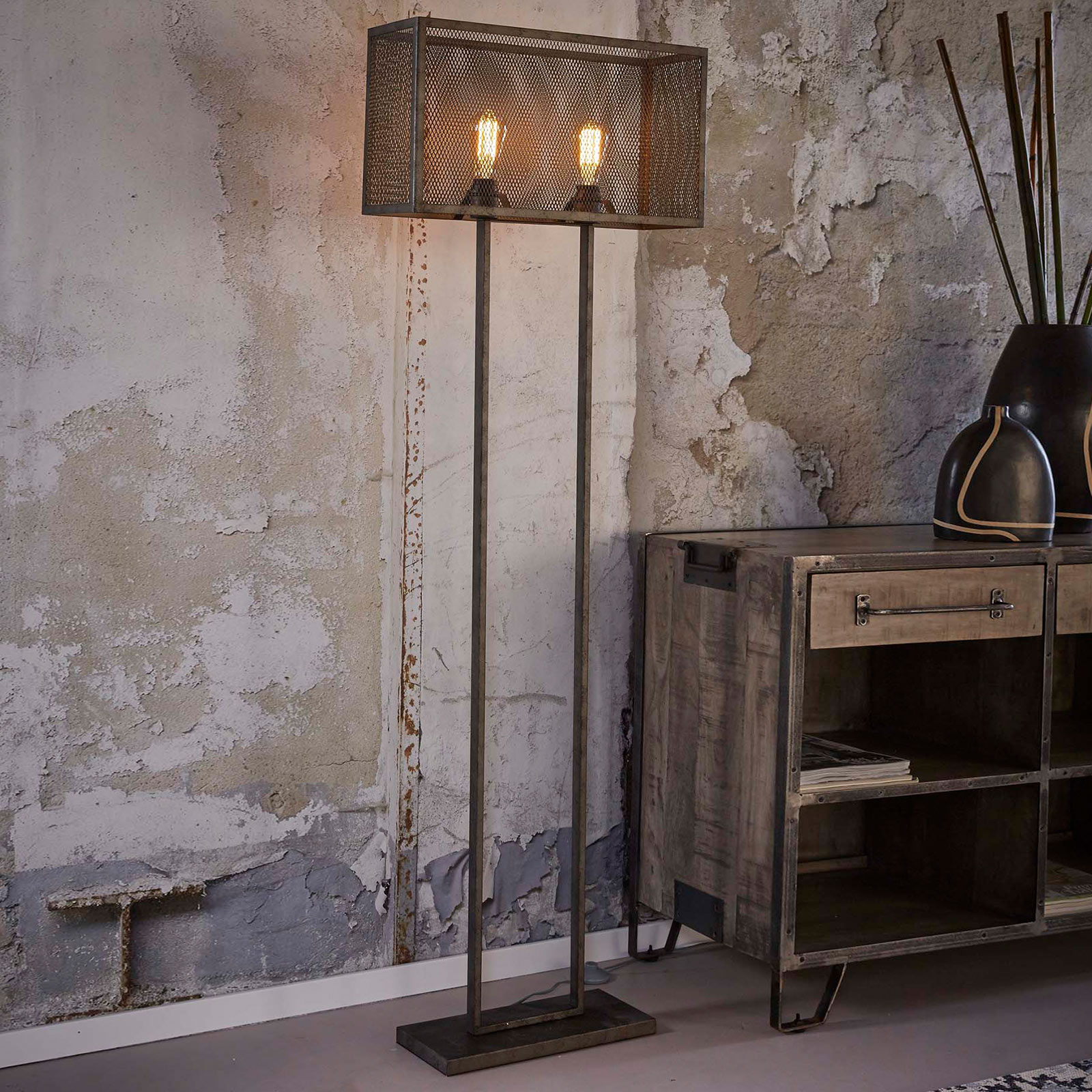 Golvlampa Squaregrid, 2 lampor