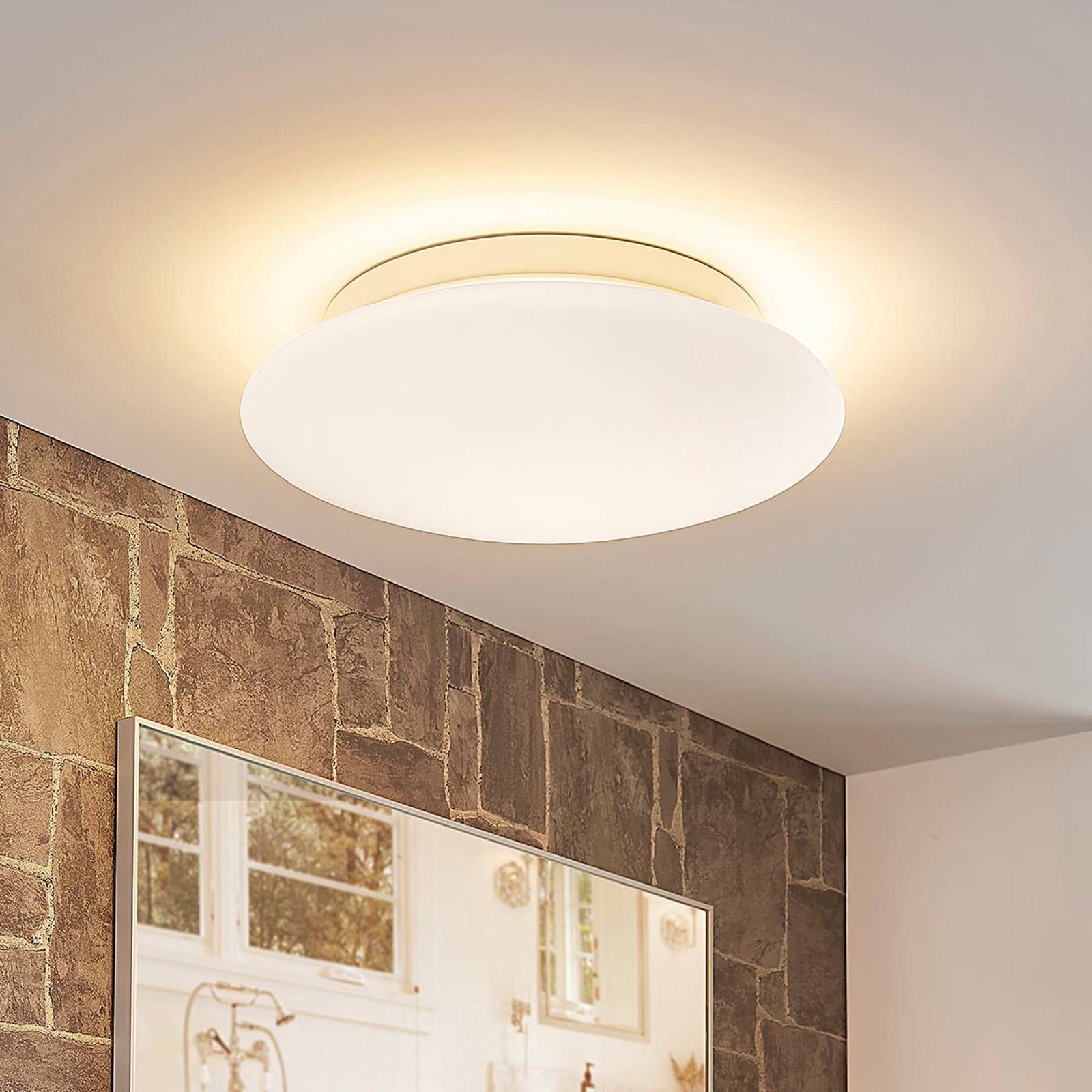 Tolan – vit, dimbar LED-taklampa i glas, IP44