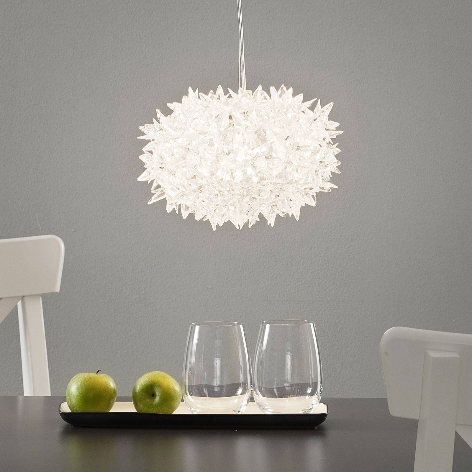 Transparent designer-LED-hänglampa Bloom, 28 cm