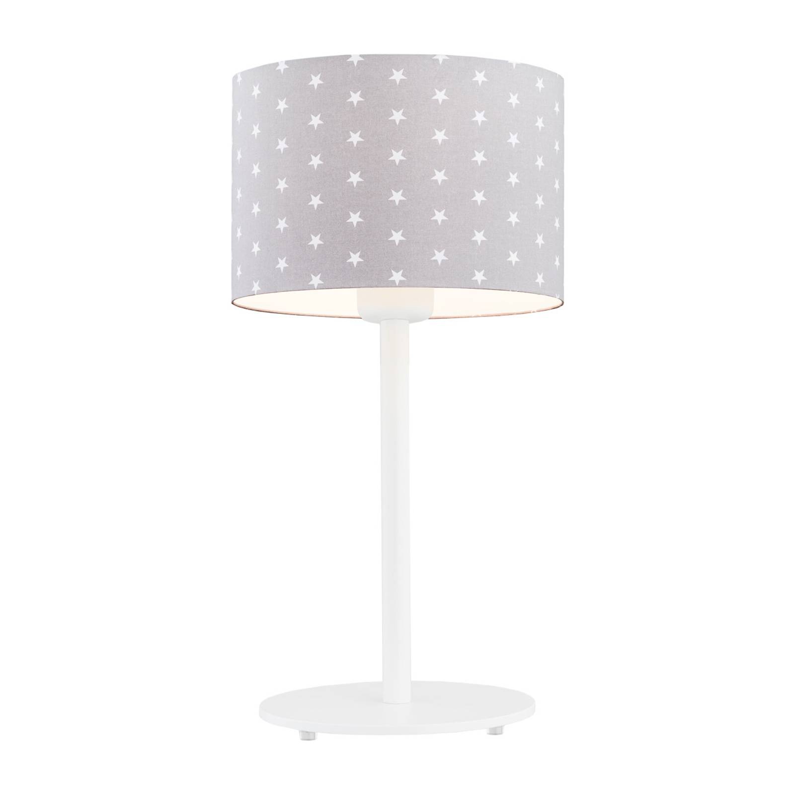 Bordslampa Moa, tygskärm grå/stjärna vit