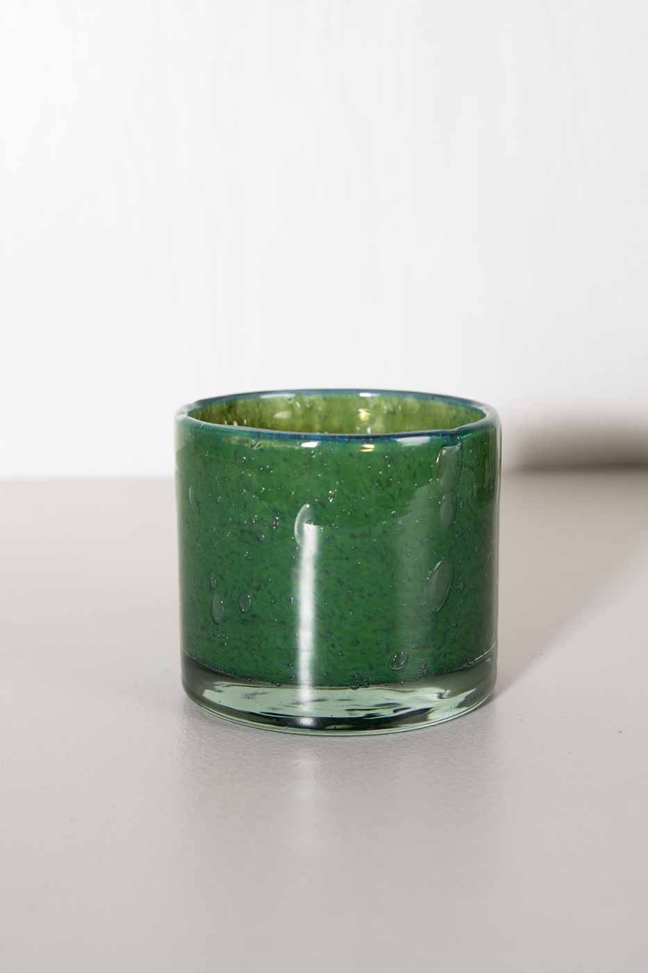 Ljuslykta 9 cm grön glas
