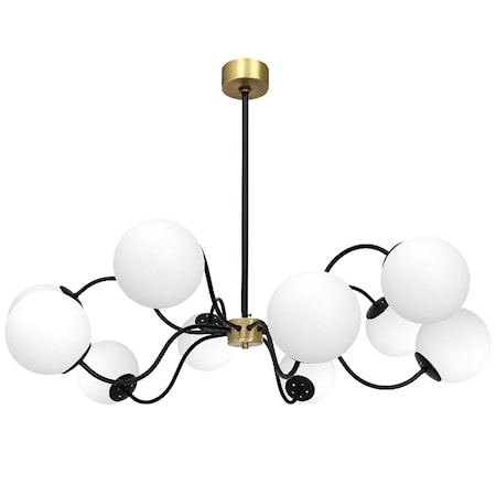 Octopus Taklampa Svart/Mässing/Opal