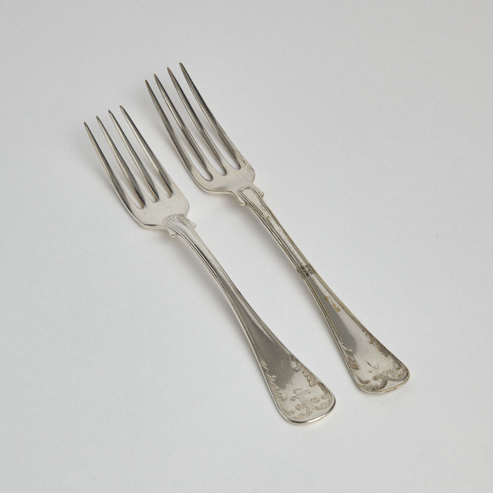 Vintage - SÅLD Tårtgafflar Gammal Fransk 12 st