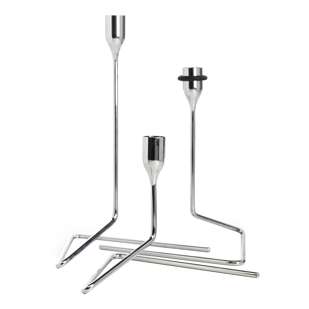 Born in Sweden - Puzzle Ljusstake 3 delar Silver