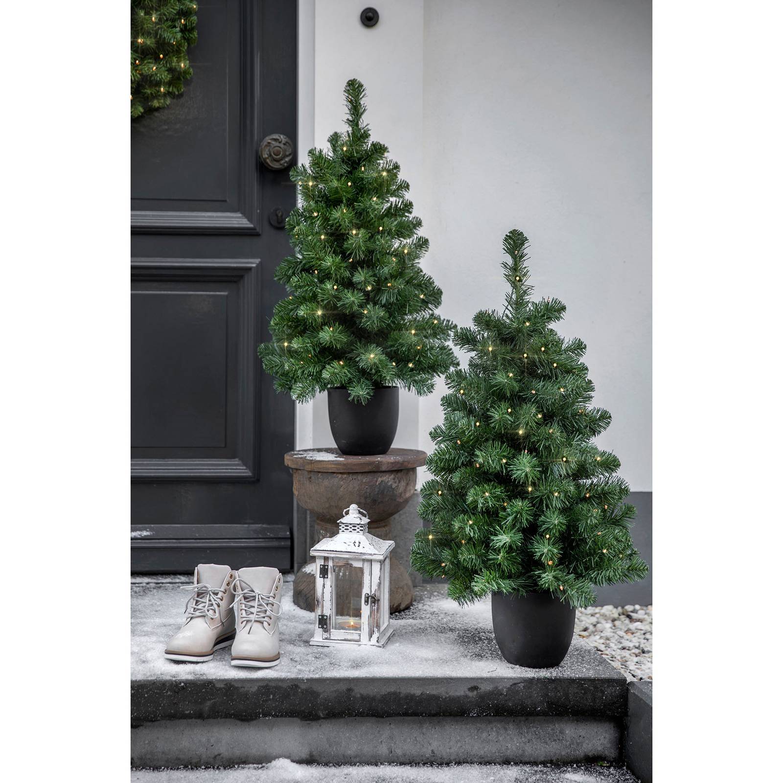 LED-träd Imperial i kruka, batteri, grön 120 cm