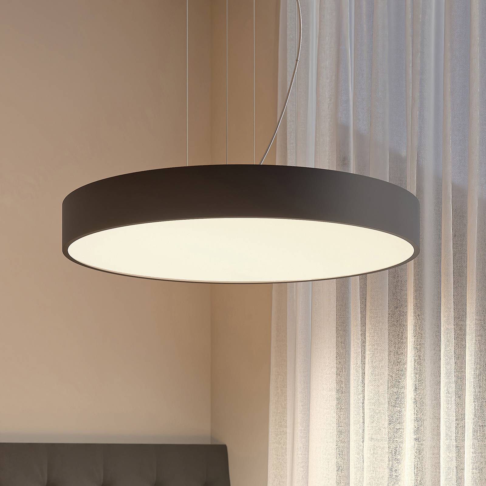 Arcchio Noabelle LED-hänglampa, svart, 80 cm