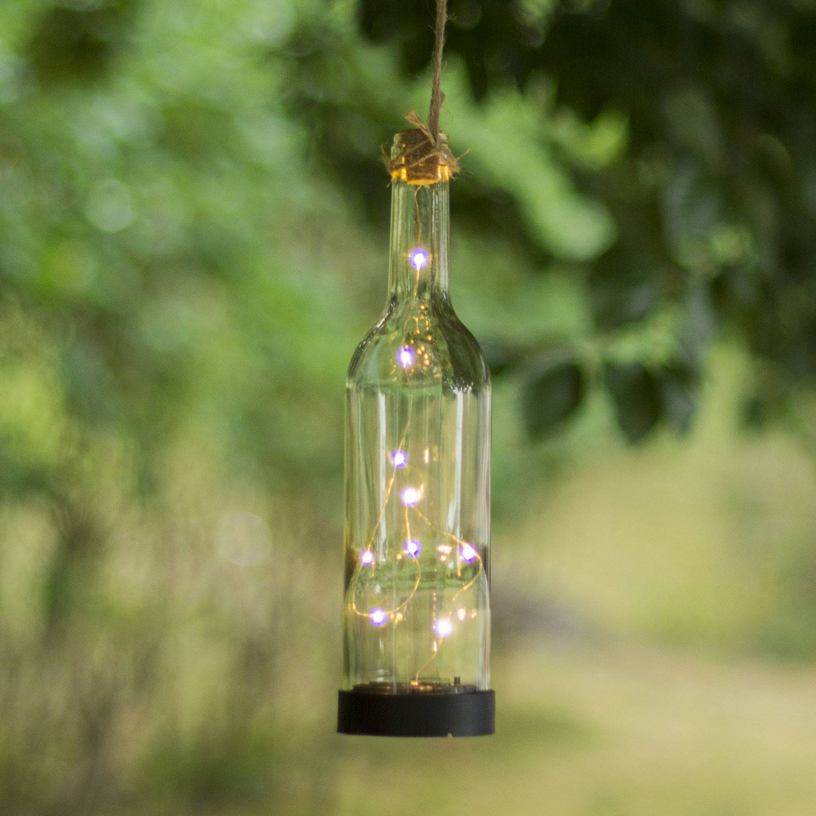 LED-solcellslampa Bottle, transparent