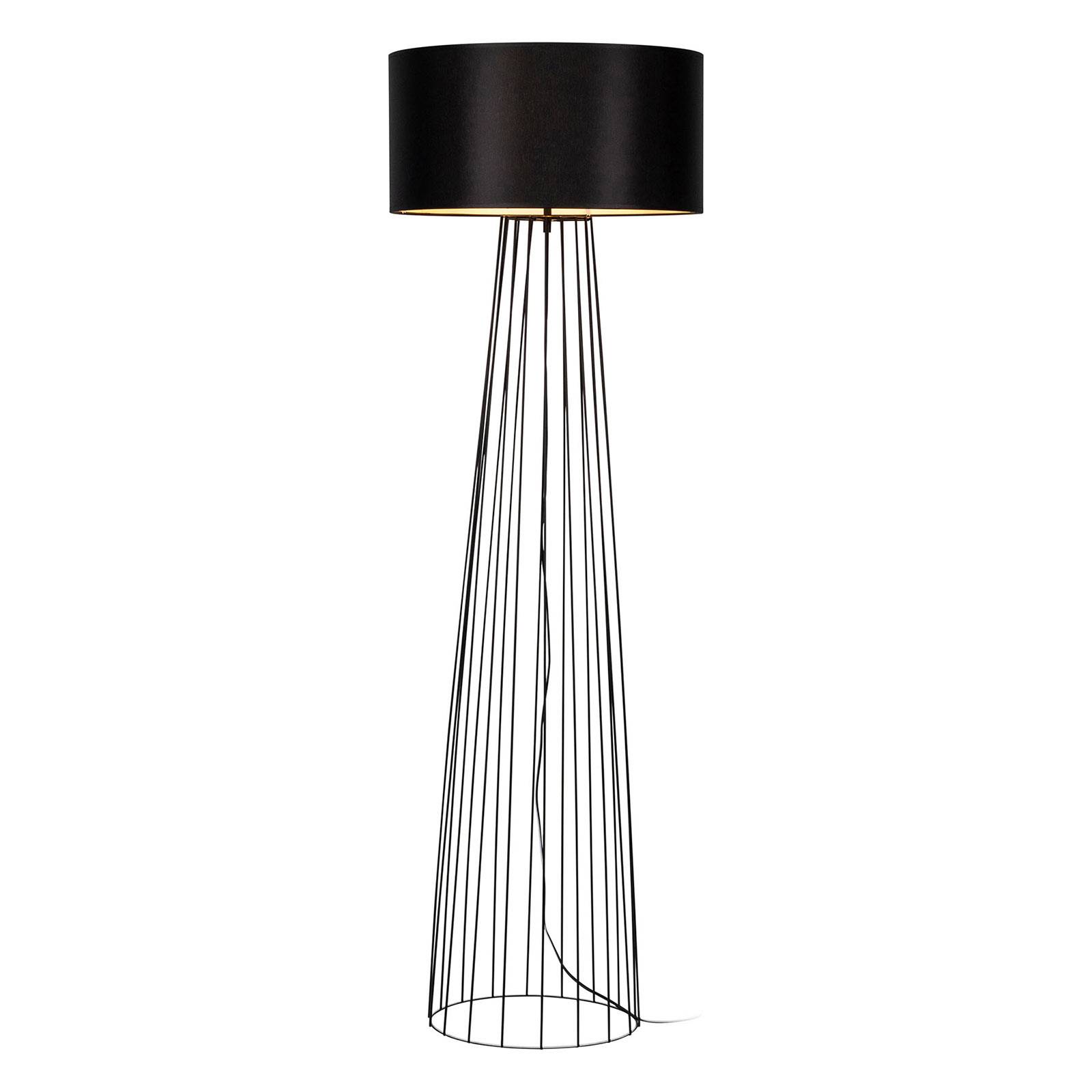 Golvlampa Valene med textilskärm, svart