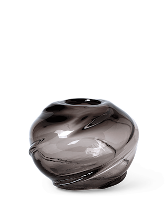 Water Swirl Vas Rund Smoked Grey