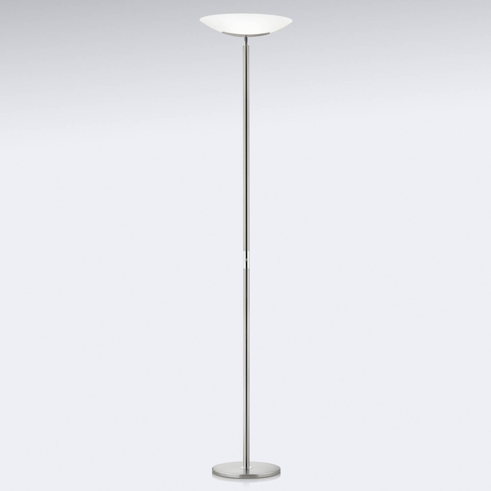 Högklassig LED-uplight-golvlampa Mika, nickel-krom