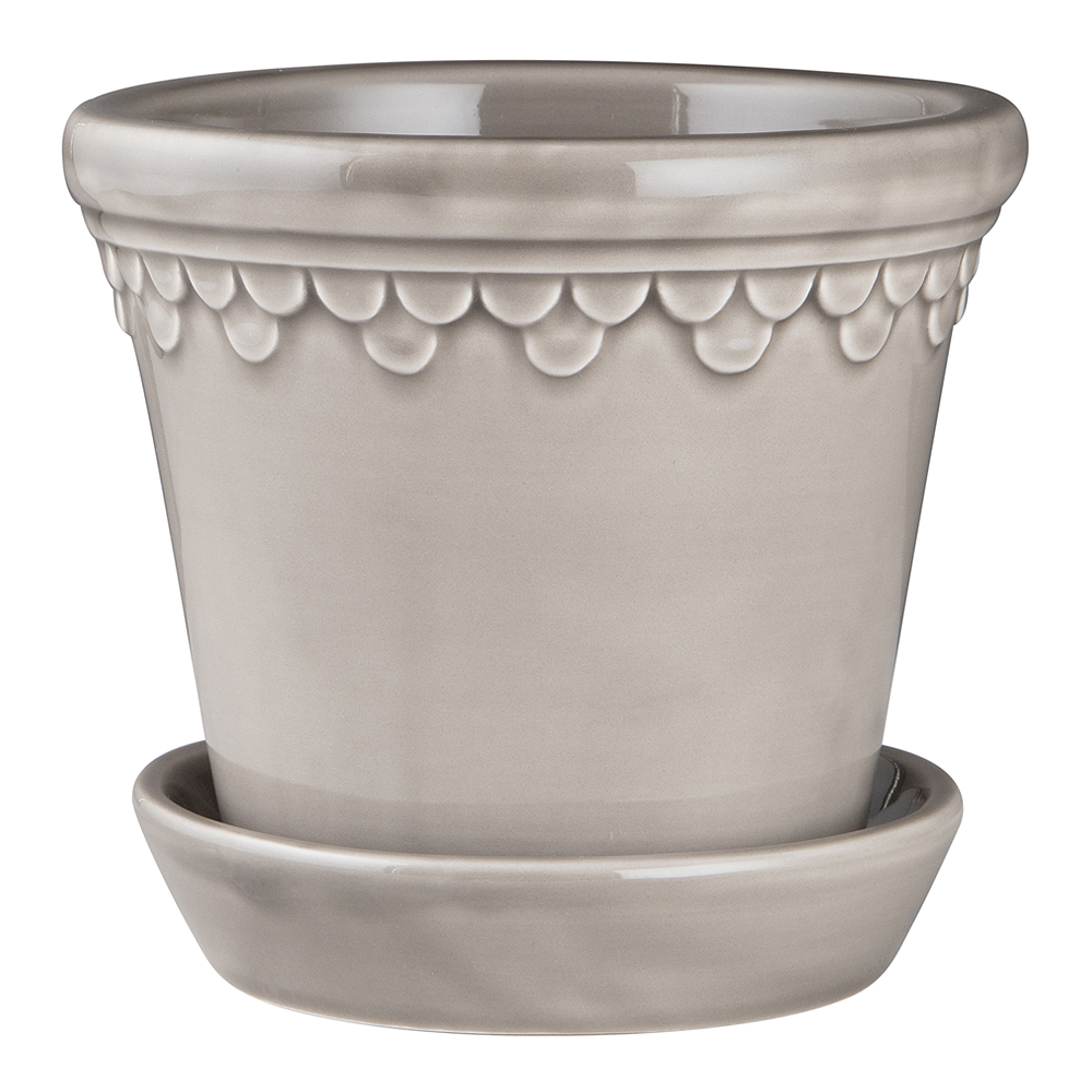 Bergs Potter - Köpenhavner Kruka/fat 18 cm Grå glaserad