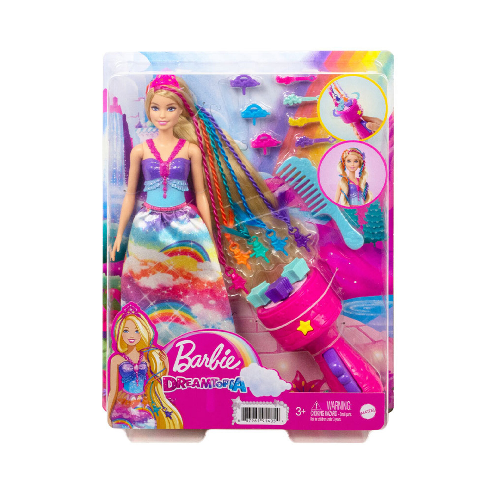 Barbie Dreamtopia Twist 'n Style-docka och tillbehör