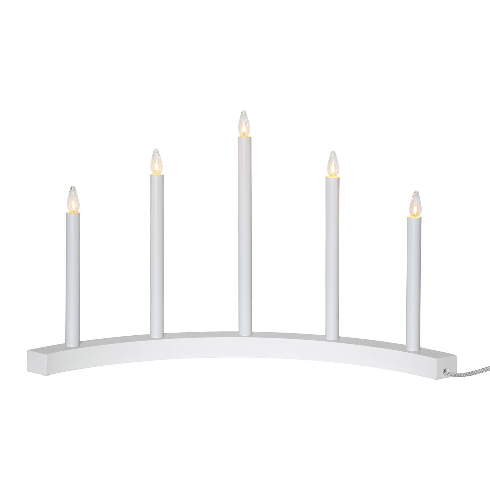Ljusstake Accent, 5 lampor, vit