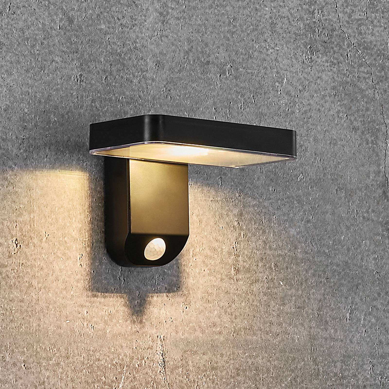 LED-solcellsvägglampa Rica Square, kantig