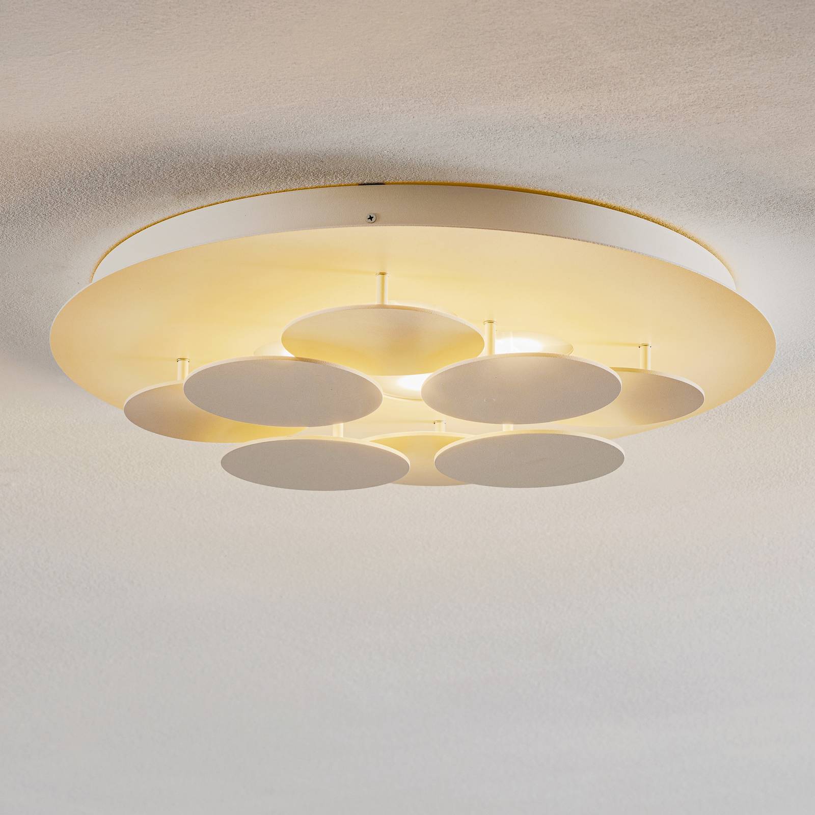 Snövit LED-taklampa Nuvola, justerbar