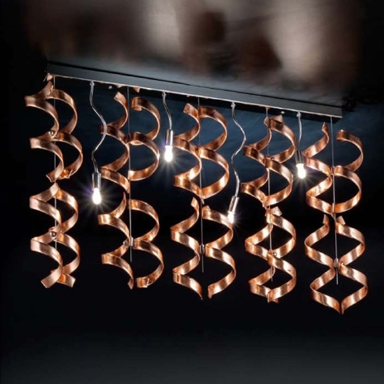 Spiralformad plafondlampa COPPER