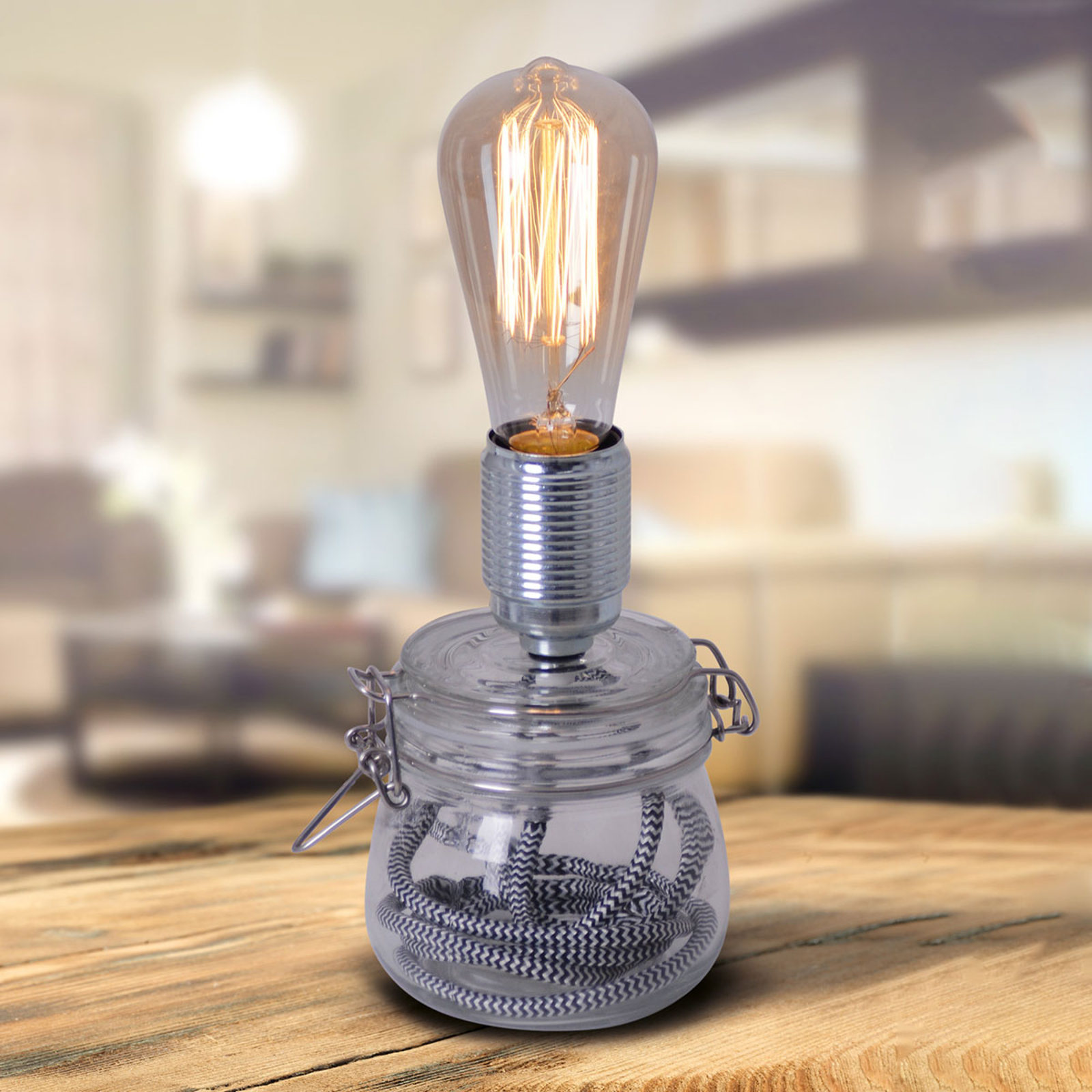 Bordslampa Max med glasfot
