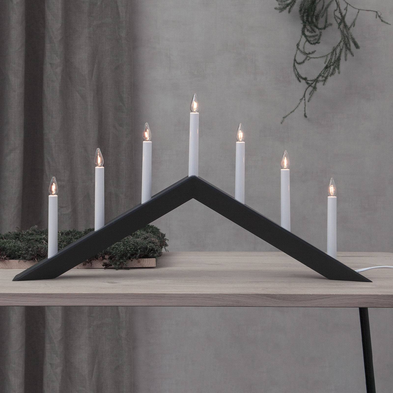 Ljusstake Arrow, halvhög, 7 lampor, svart
