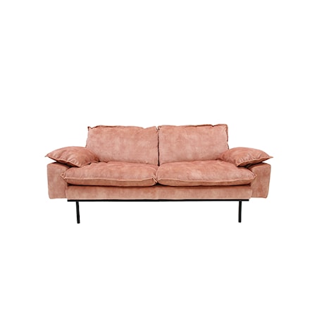 Retro Soffa Sammet 2-sits Rosa