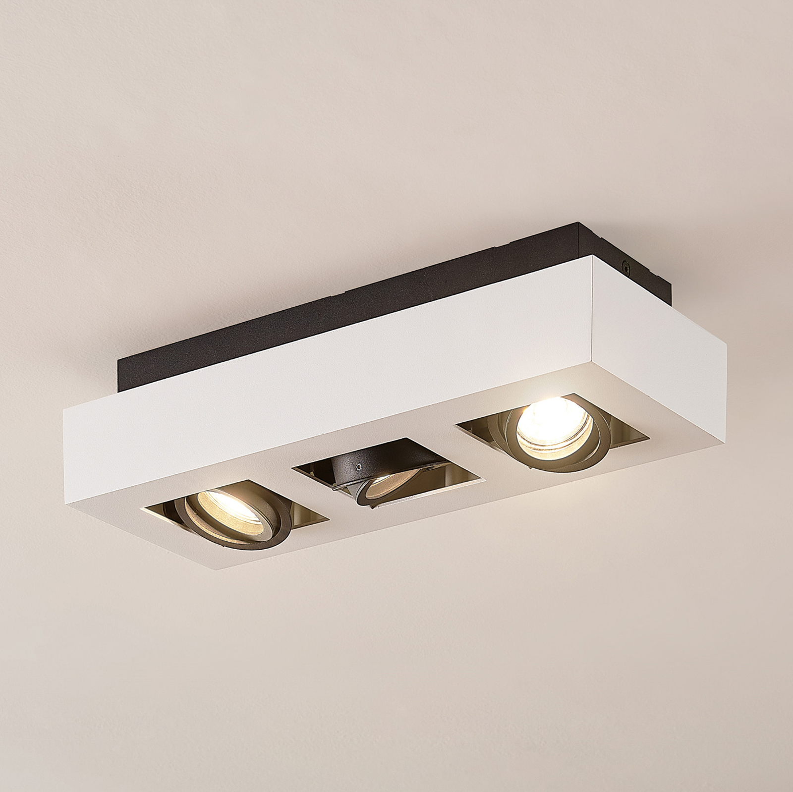 Arcchio Vince taklampa, 36 x 14 cm i vitt